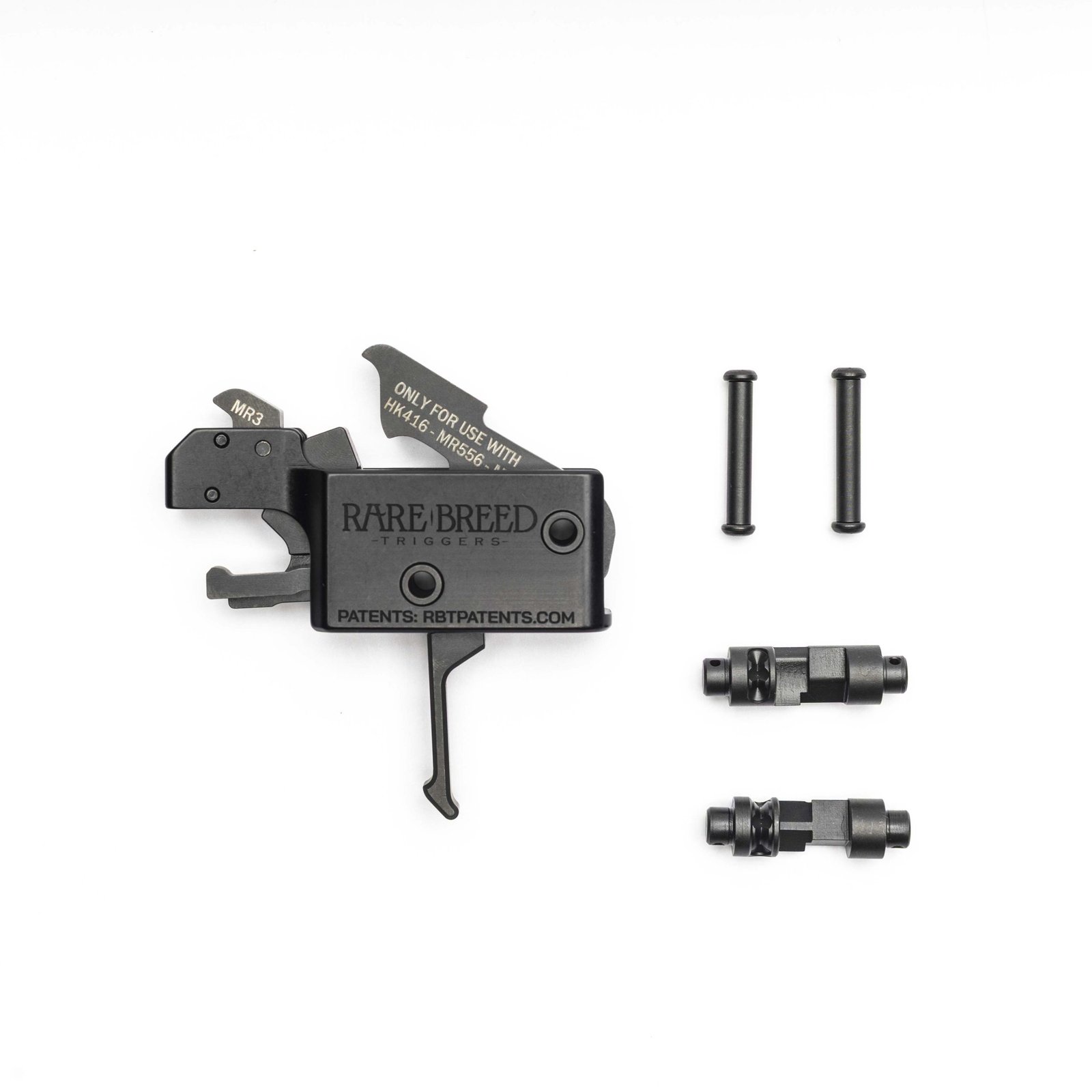 FRT-MR3™ (Flat) — 3-Position Flat-Face Forced Reset Trigger for HK MR223 & MR556 | Rare Breed Triggers FRT-MR3™ (Flat) single-stage 3-position forced reset trigger for HK MR223 and HK MR556 by Rare Breed Triggers